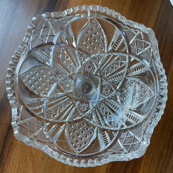 Vintage Mckee Sunbeam EPAG Pressed Glass Large Compote Bowl - Picture 2 of 5